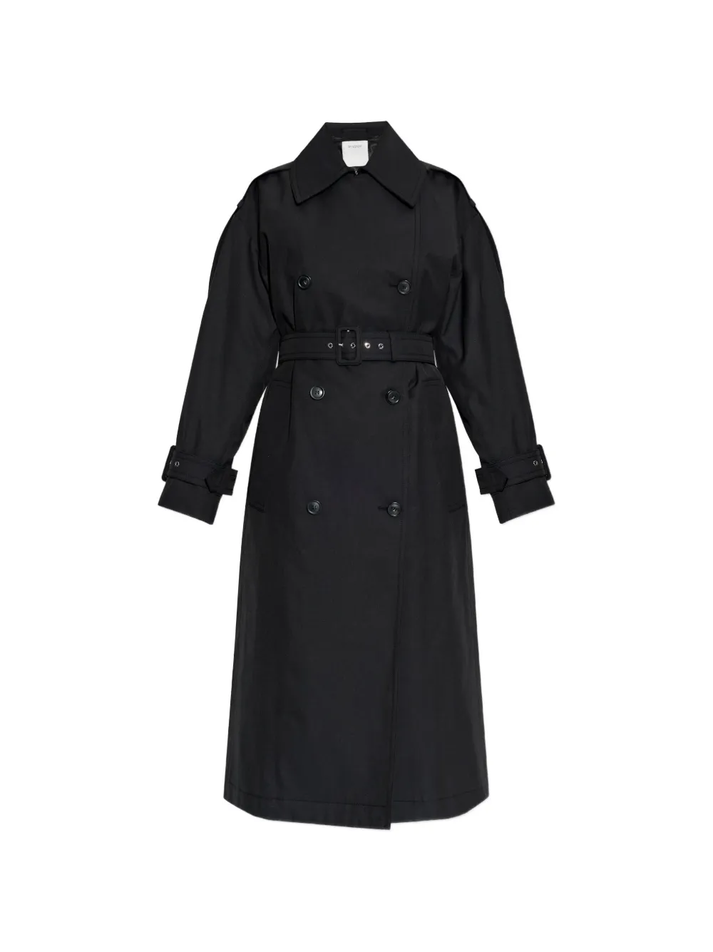 

Двубортное пальто с поясом Sportmax, черный