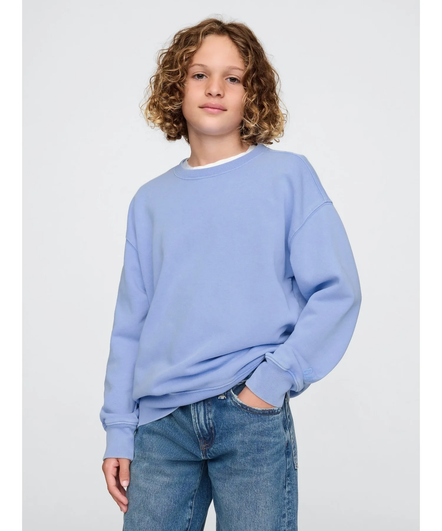 (K) Винтажная мягкая толстовка (детская) GAP, SHIRTING_BLUE