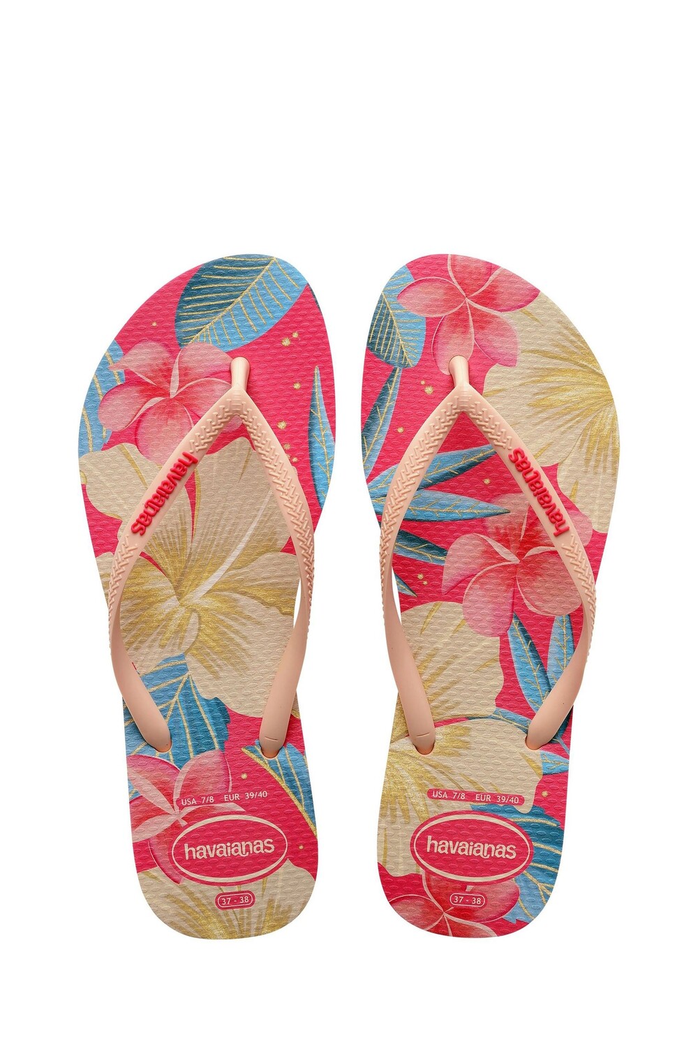 

Черные босоножки узкого кроя с цветочным принтом Havaianas, розовый