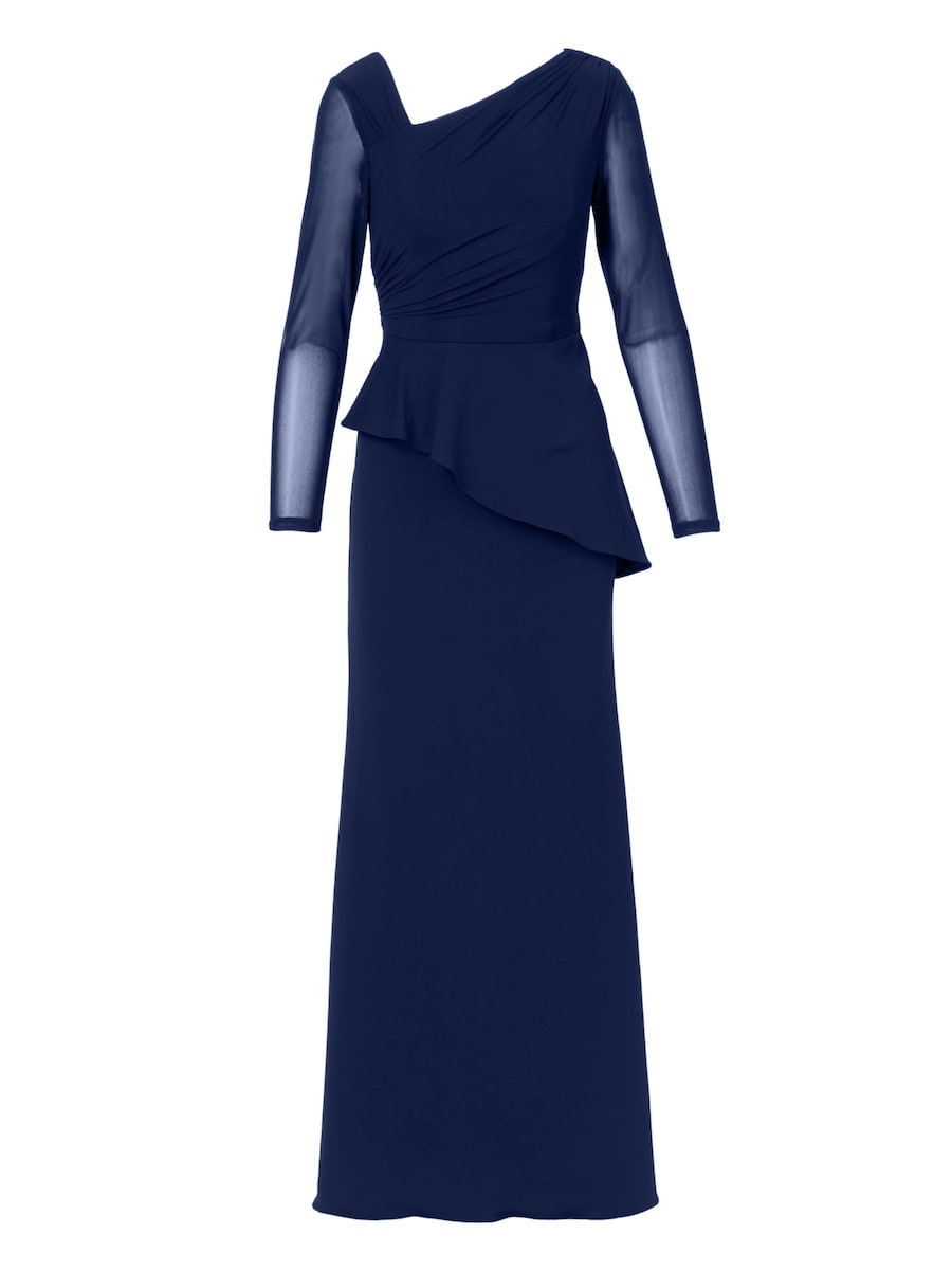 

Вечернее платье Adrianna Papell Knit Crepe Combo Mesh Gown, темно-синий