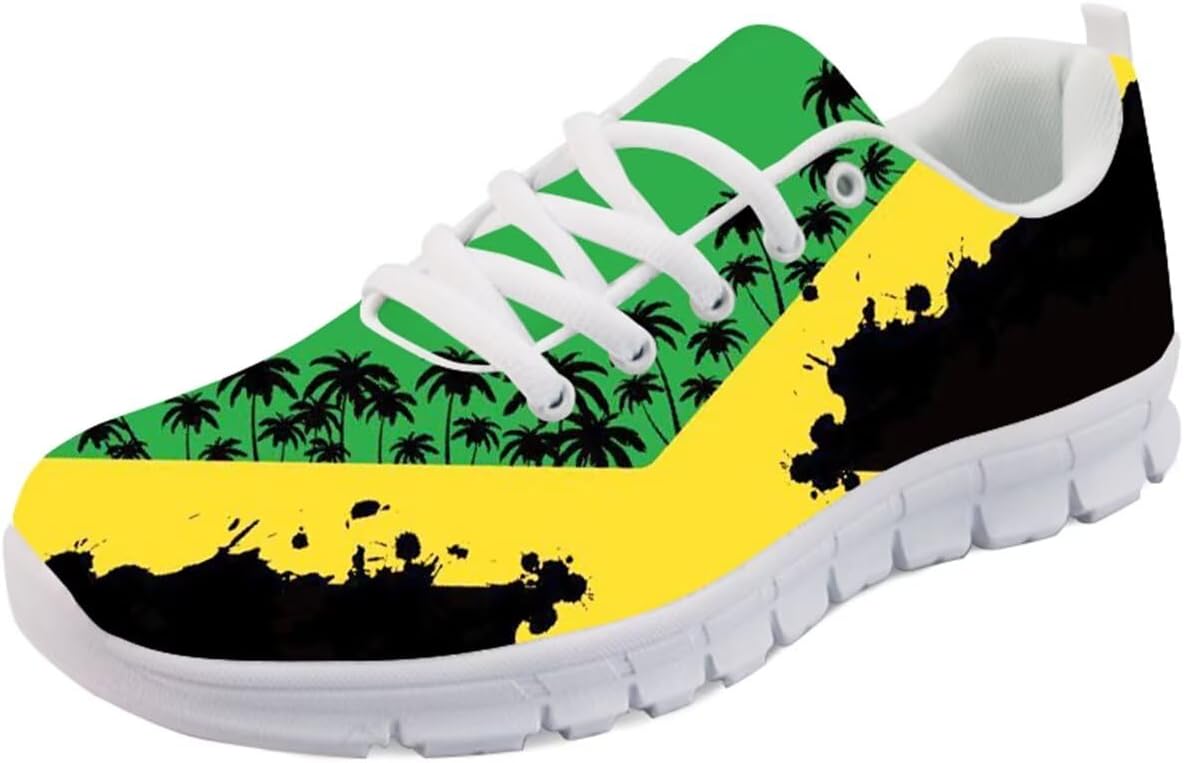 

Кроссовки Forchrinse с милым рисунком мопса, спортивные, для бега и занятий в спортзале, унисекс, легкие, на шнуровке, спортивные кроссовки, Jamaican Flag