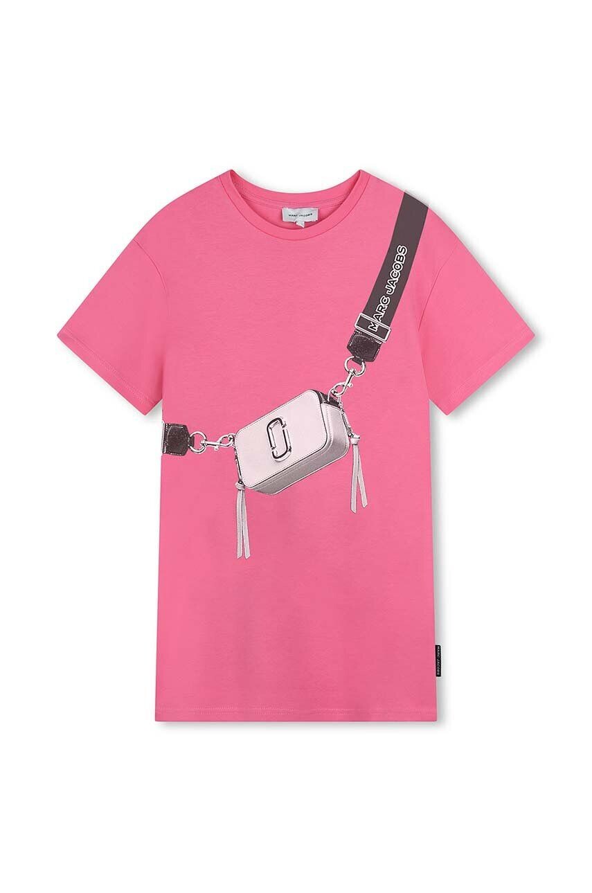 

Хлопковое платье Marc Jacobs для девочек, фиолетовый