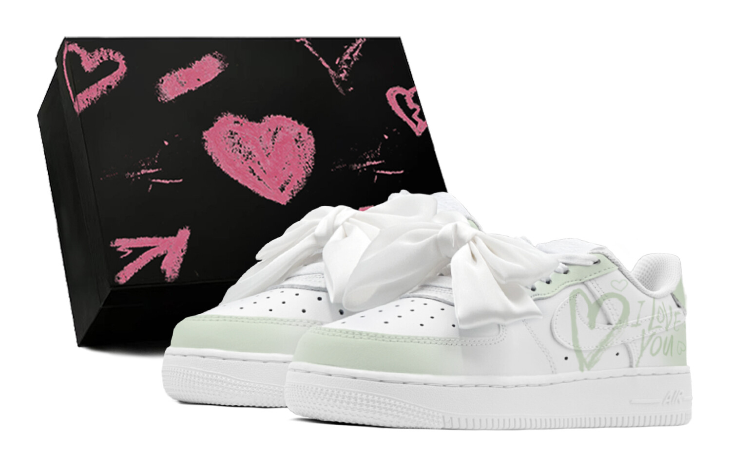 

Кроссовки Nike Air Force 1 Skateboard Shoes Women's Low-Top White Green, зеленый