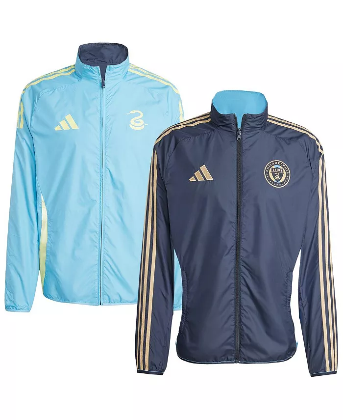 

Мужская синяя/голубая реверсивная куртка на молнии Philadelphia Union 2025 Anthem Full-Zip adidas