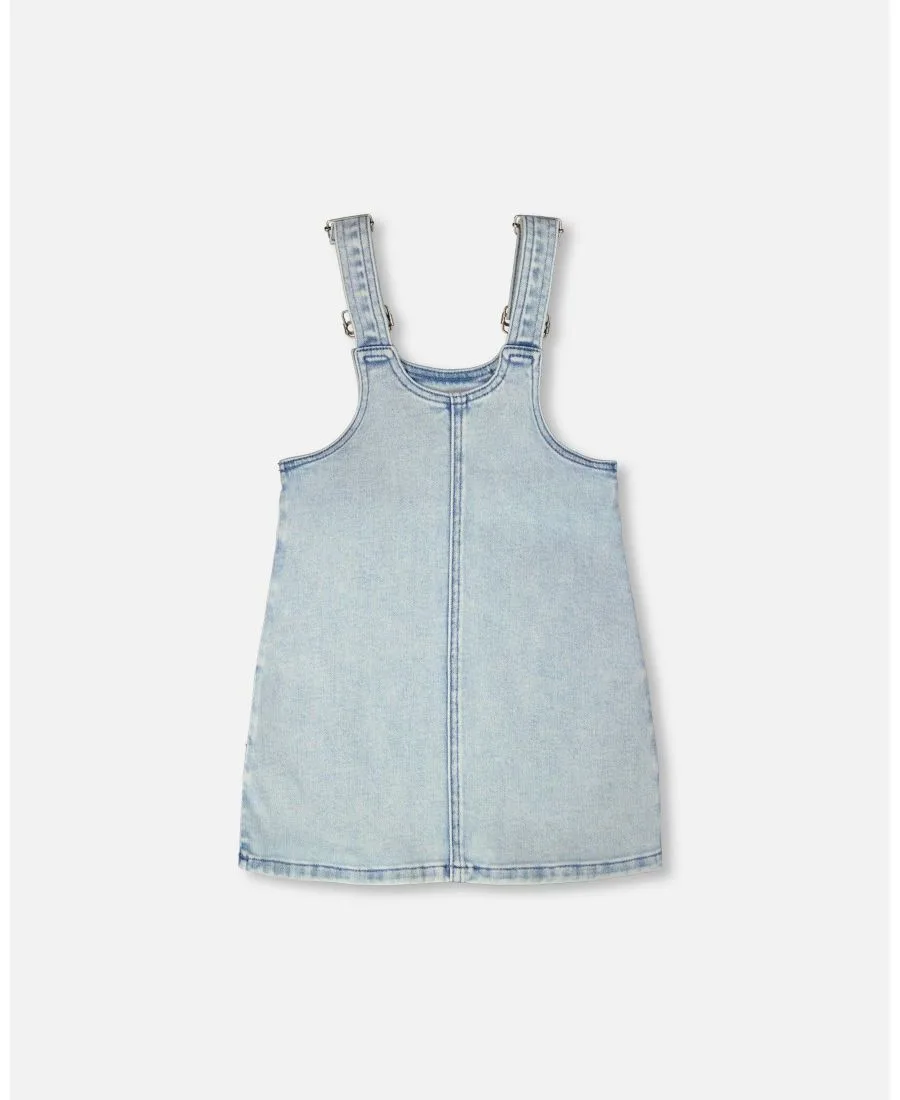 Комбинезон для девочек-малышек Deux par Deux, светло-голубой denim — фото 3