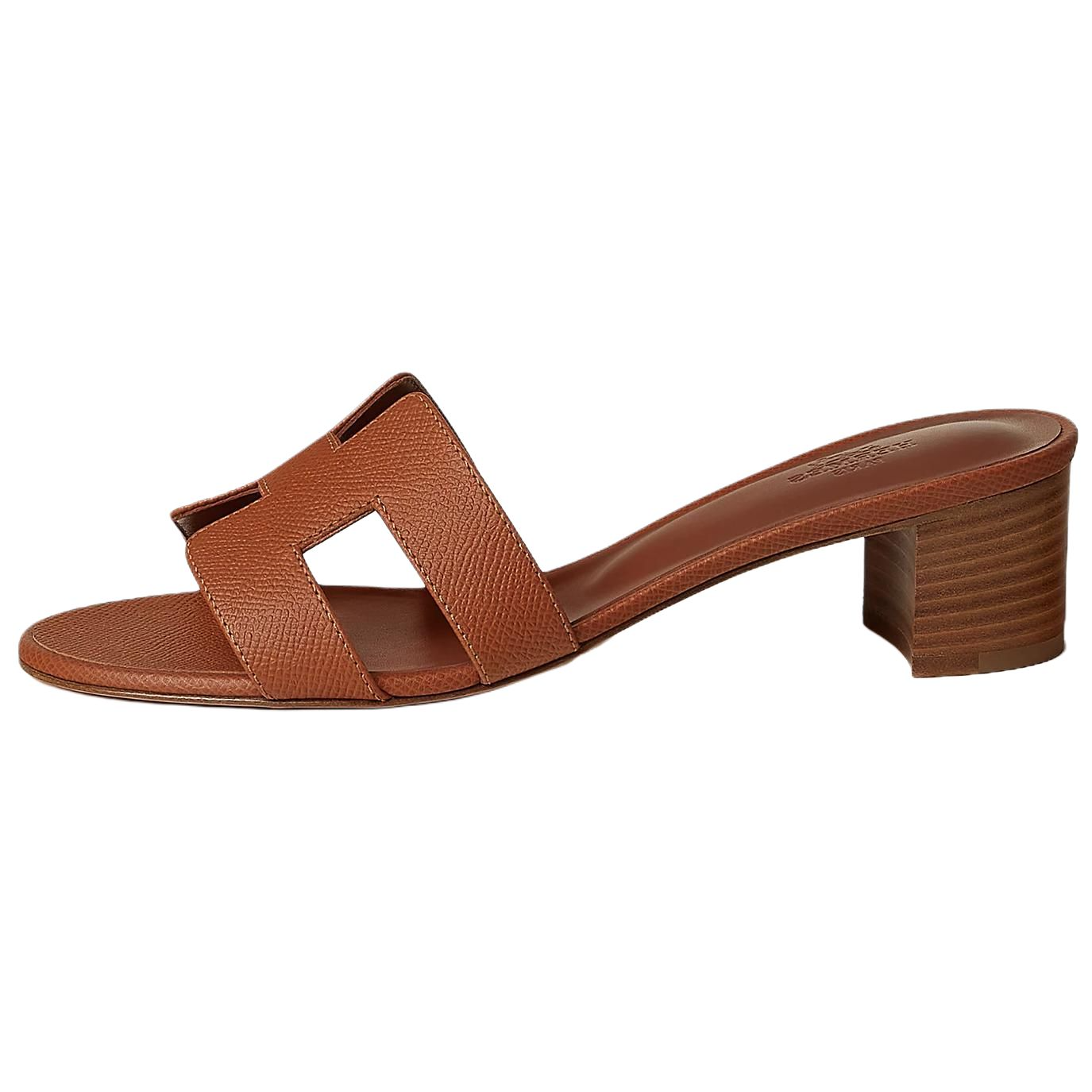 HERMES Сандалии Oasis Slide женские коричневые 5 см