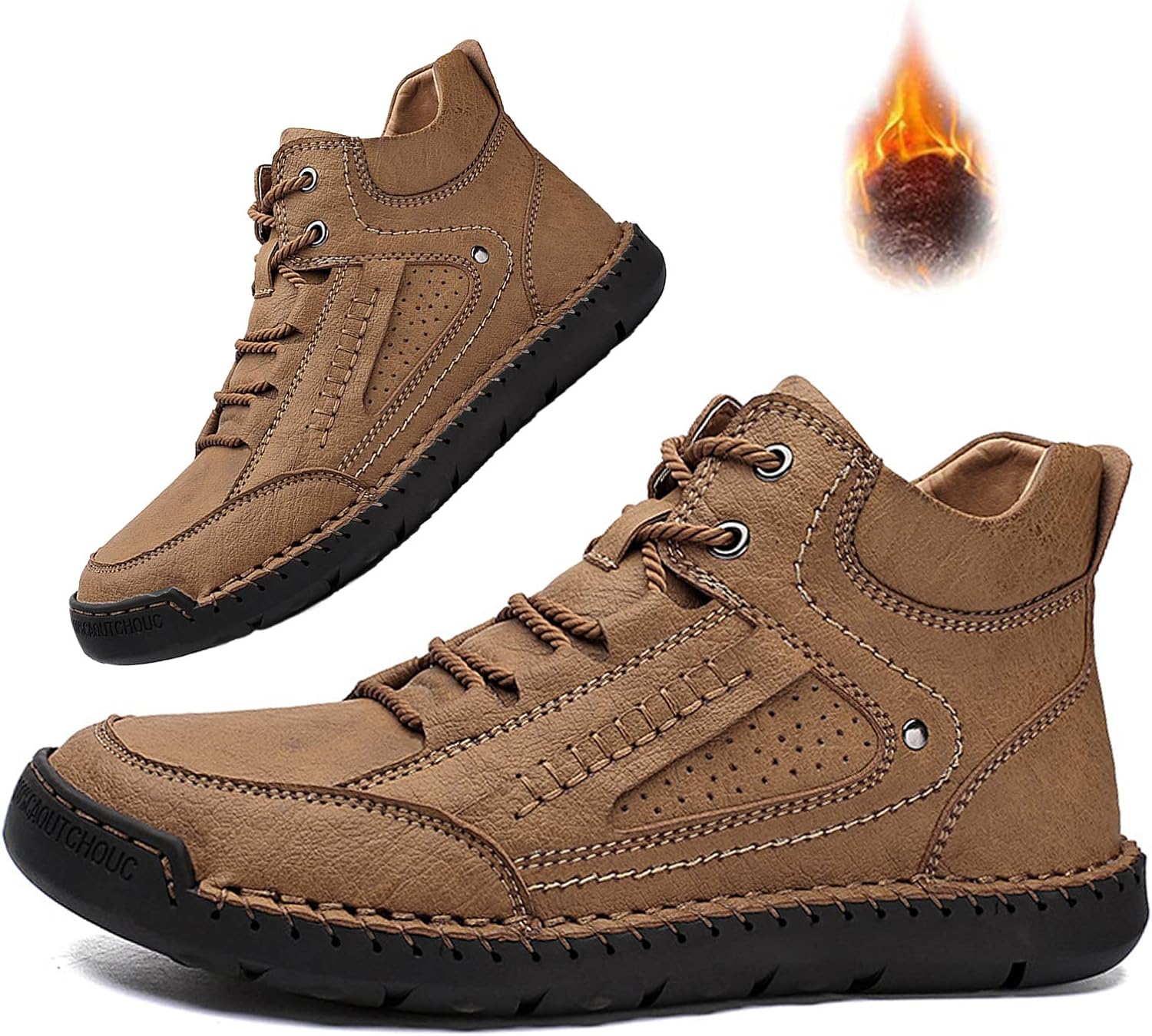 

Мужские повседневные лоферы, ботинки Чукка до щиколотки, ручная строчка, средней высоты, мягкая кожа, шнуровка, оксфорды, прогулочные и обувь для вождения Angrymonkey, желтый