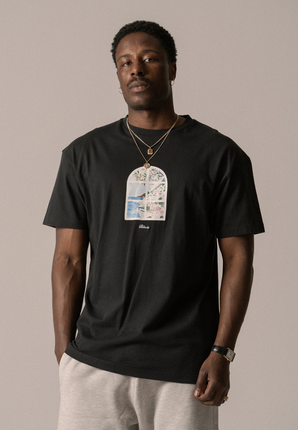 

Футболка с принтом PAESAGGIO TEE UNISEX BLKVIS, черный