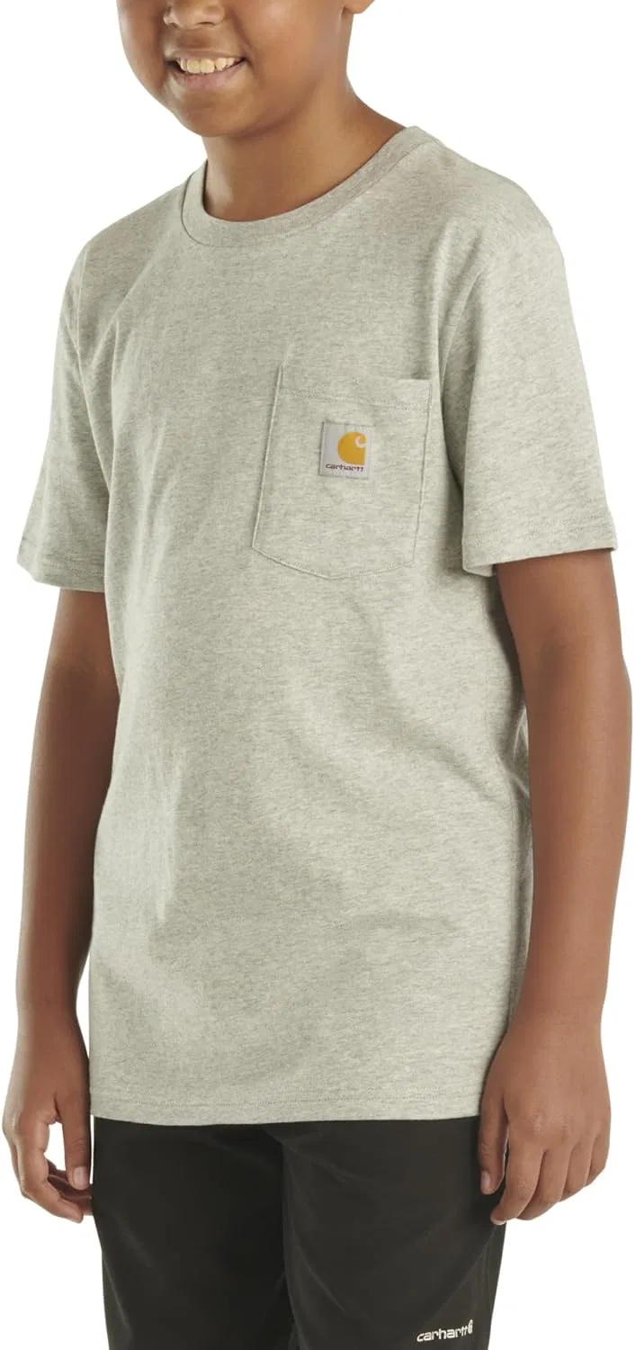 Детская футболка Carhartt с карманом, Heather Grey — фото 3