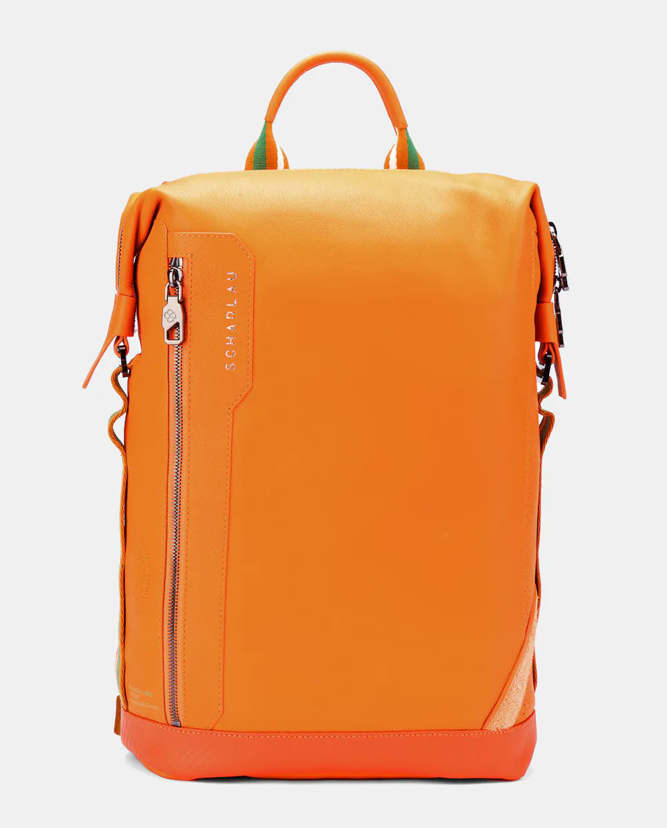 

Женский кожаный рюкзак оранжевого цвета Scharlau, оранжевый