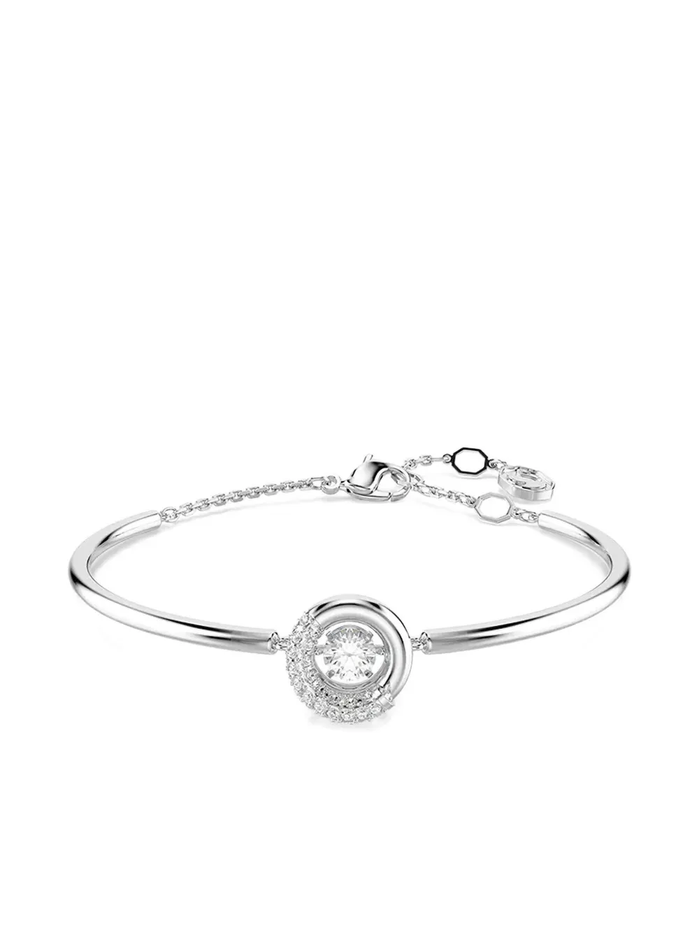 

Браслет-бэнгл Dextera с кристаллами Swarovski, серебяный