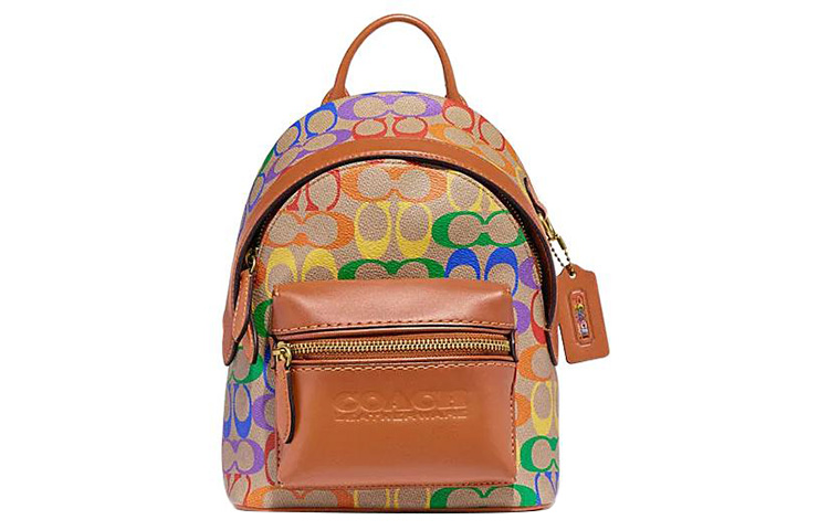 

Coach Рюкзак Charter из парусины с покрытием и отделкой из коровьей кожи, размер S, мужской, цвет «Радуга»
