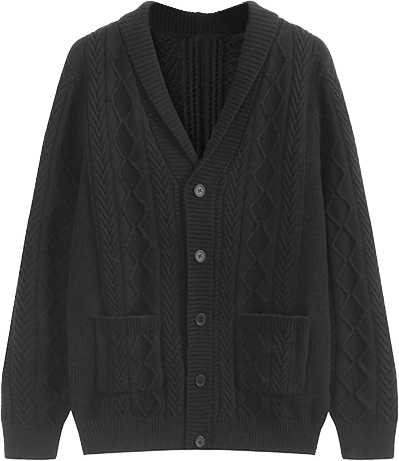 

Мужской кардиган с косичками и карманами SWJGLITTR