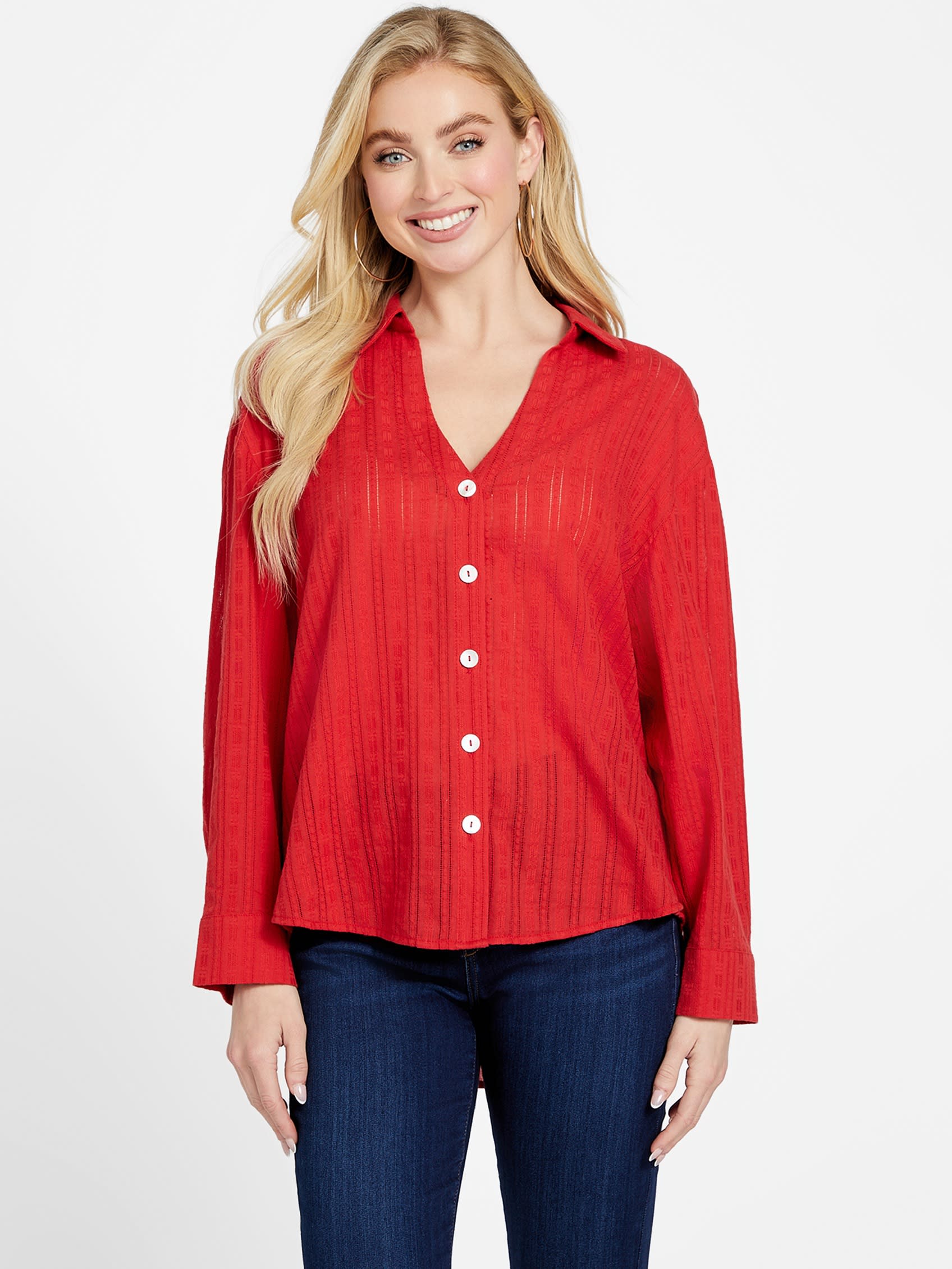 

Вышитая рубашка Данна Guess Factory, цвет spicy red