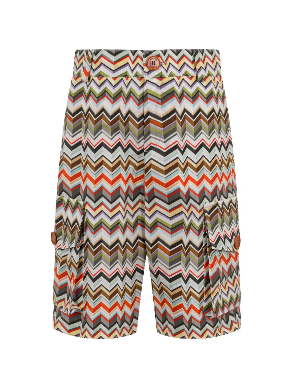 Карго-шорты с узором "елочка" Missoni Kids, белый