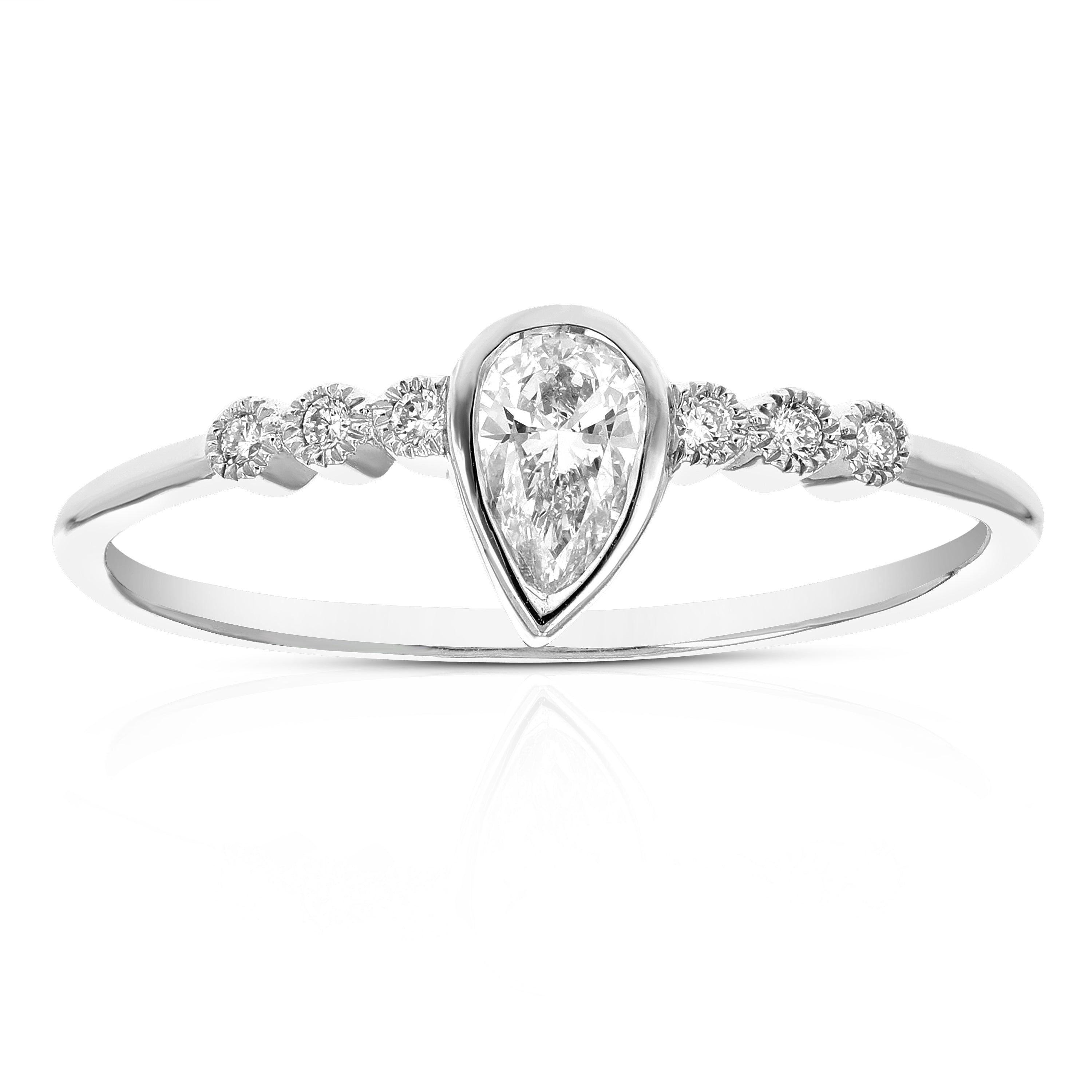 

Женское обручальное кольцо с выращенным в лаборатории бриллиантом грушевидной огранки 1/4 карата из стерлингового серебра Vir Jewels, серебряный