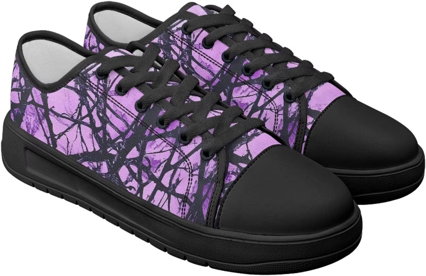 

Кеды Canvar для женщин и мужчин, со шнуровкой, низкие, на платформе, для ходьбы, походов и бега Estailounic, Camo Oak Hunting Wood