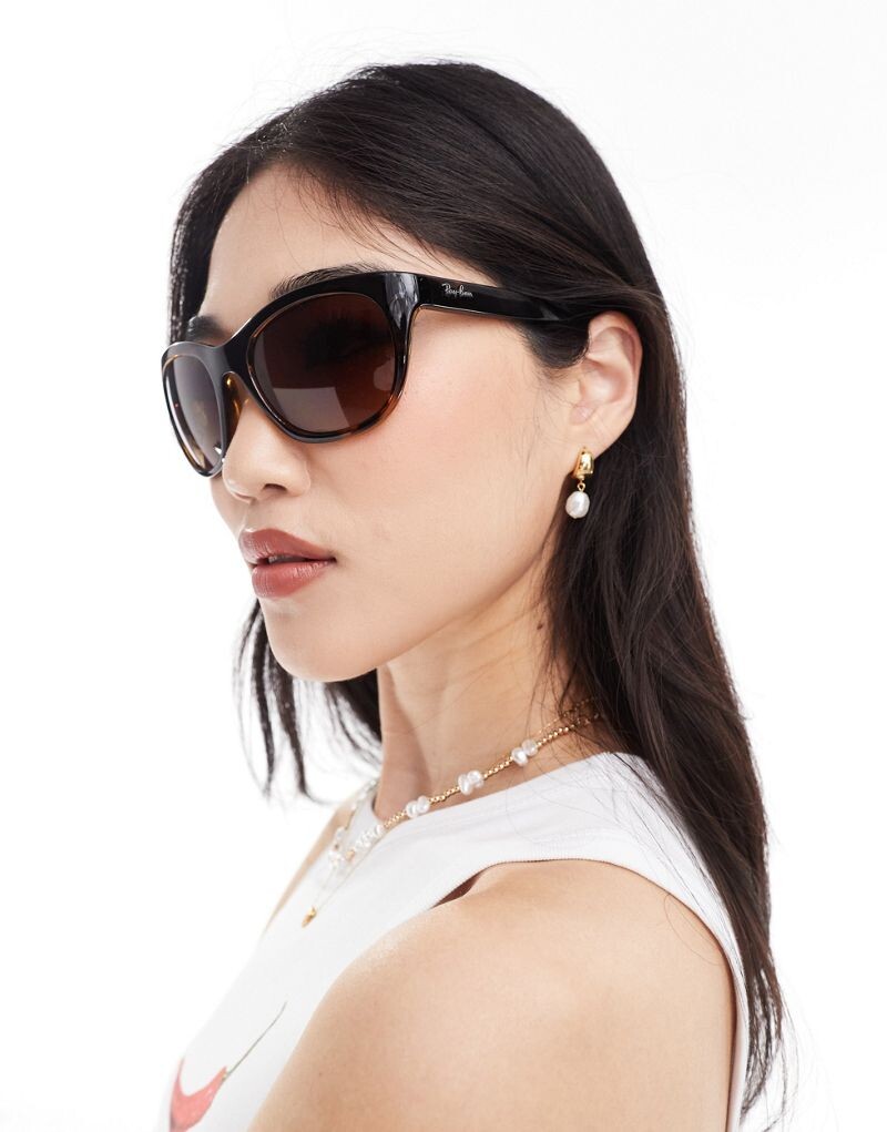 

Ray-Ban — солнцезащитные очки круглой черепаховой расцветки с острыми краями