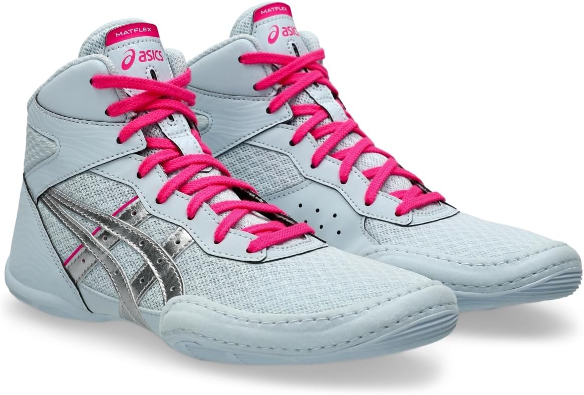 Детские борцовские кроссовки Asics Matflex 7 для школьников, серый — фото 2