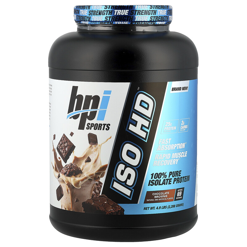 

BPI Sports, ISO HD, 100% чистый изолят протеина, со вкусом шоколадного брауни, 2208 г (4,9 фунта)
