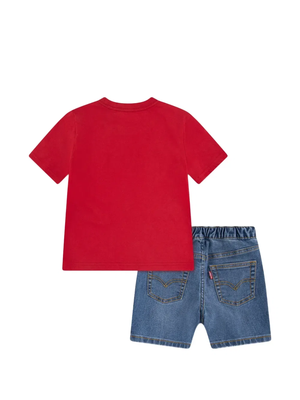 Комплект джинсовых шорт с логотипом Levi'S Kids, красный — фото 2