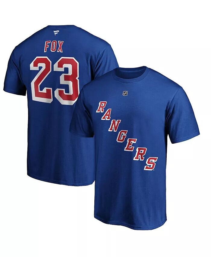 

Мужская синяя футболка Adam Fox New York Rangers с аутентичным именем и номером Stack Fanatics