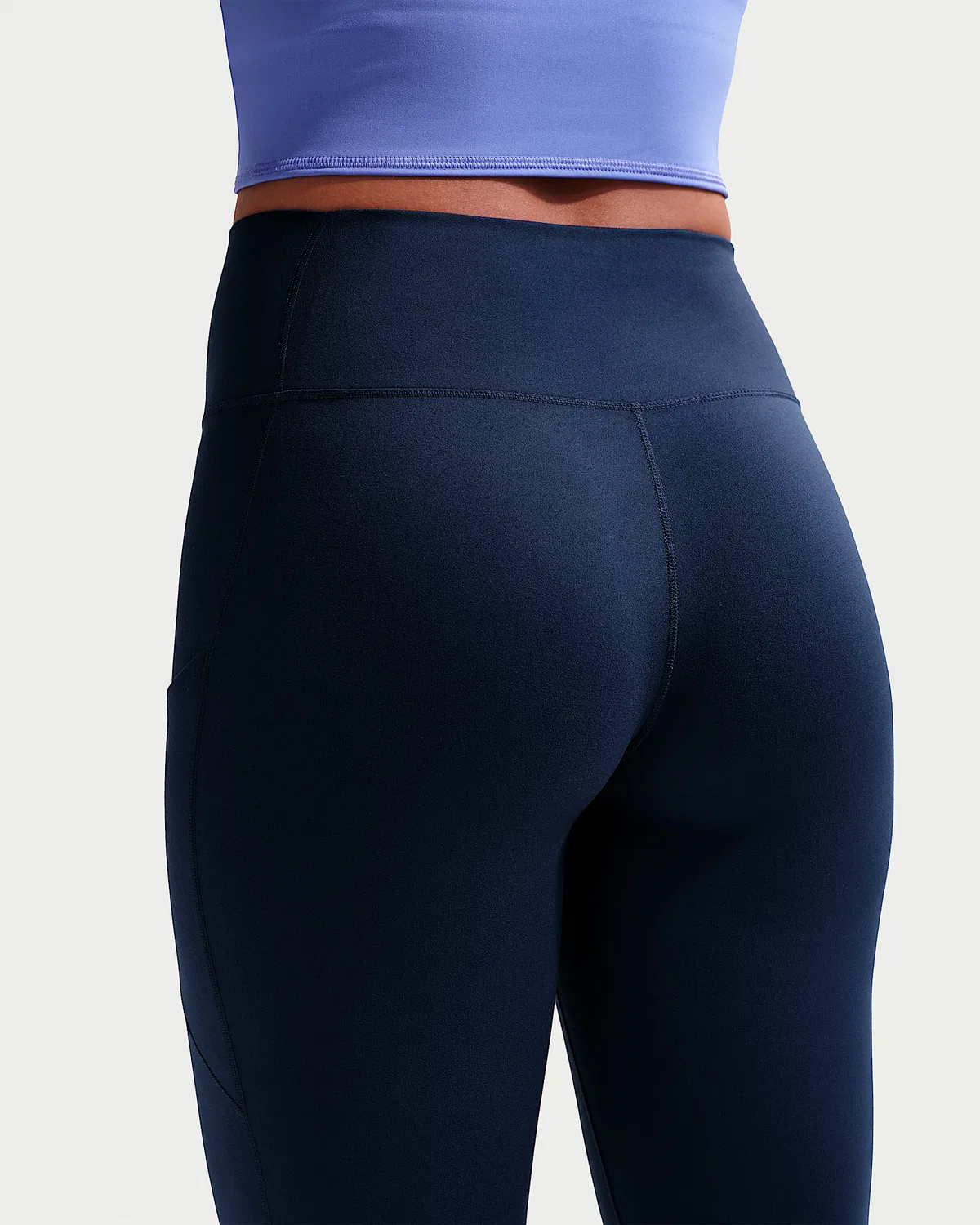Женские леггинсы Nike One с высокой талией 7/8 и карманами, Midnight Navy/White — фото 3