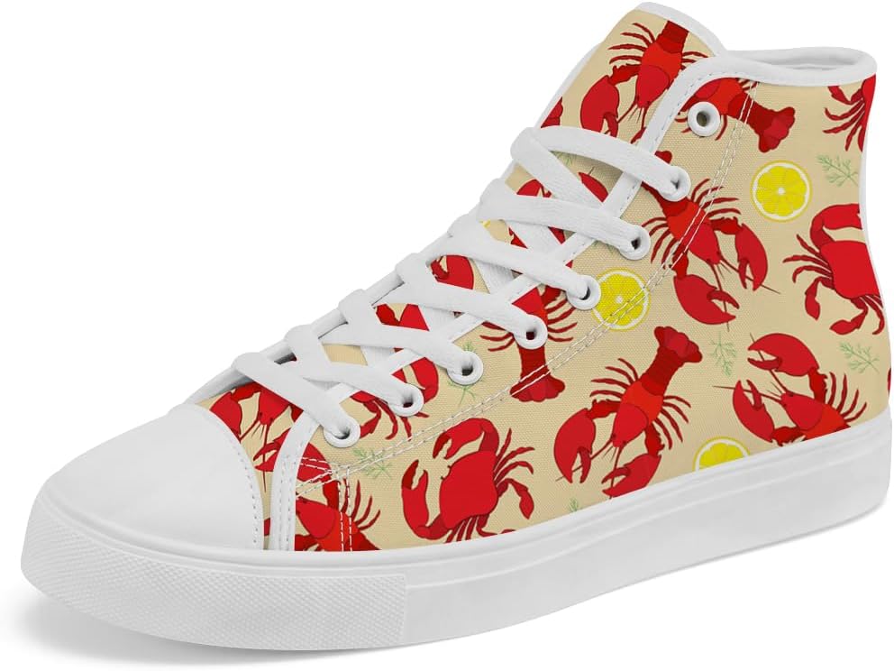 

Высокие кеды из холста Lobster, высокие кроссовки на шнуровке, повседневная обувь для женщин и мужчин Chebing, желтый