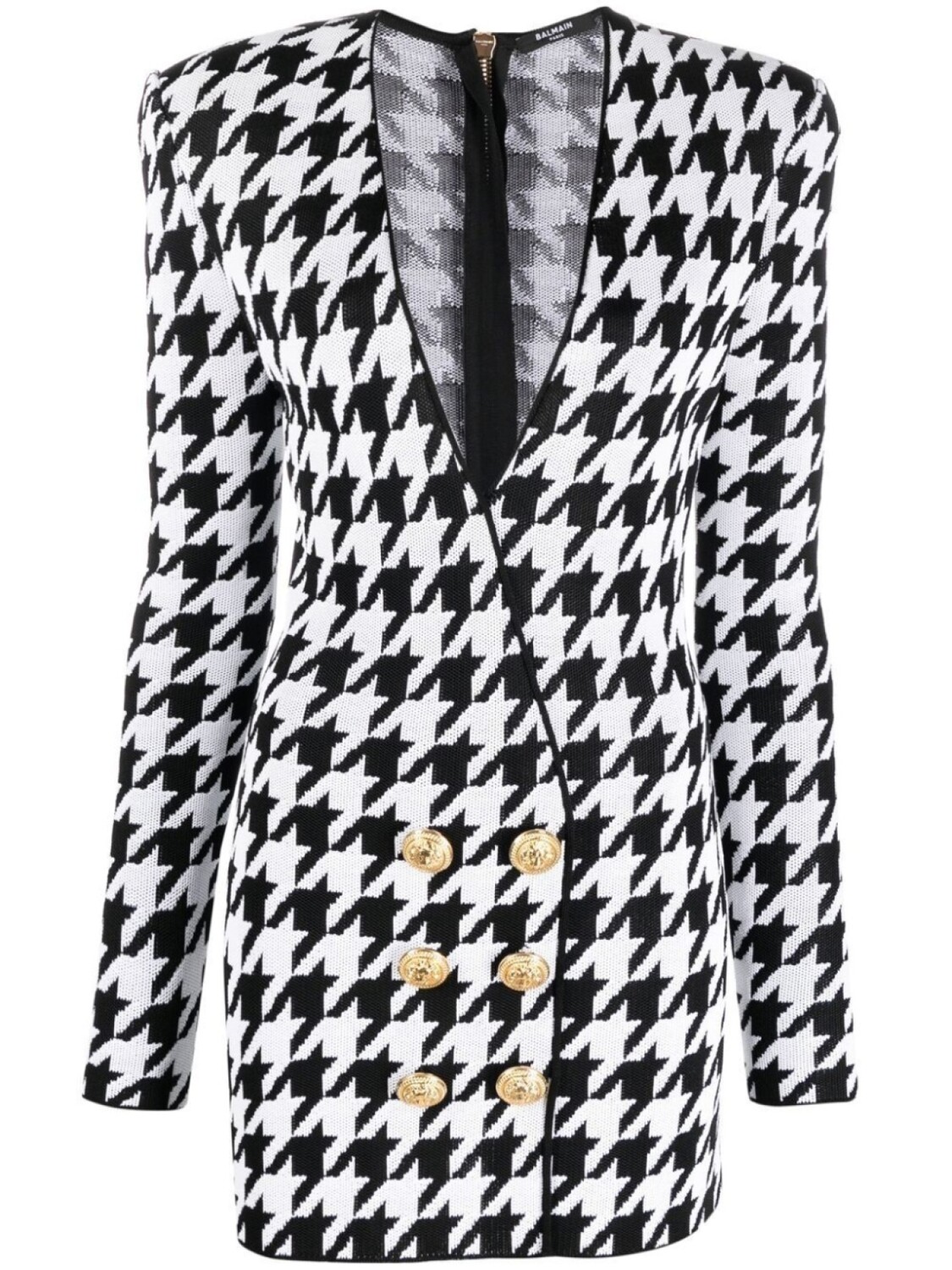 

Balmain платье в ломаную клетку, черный