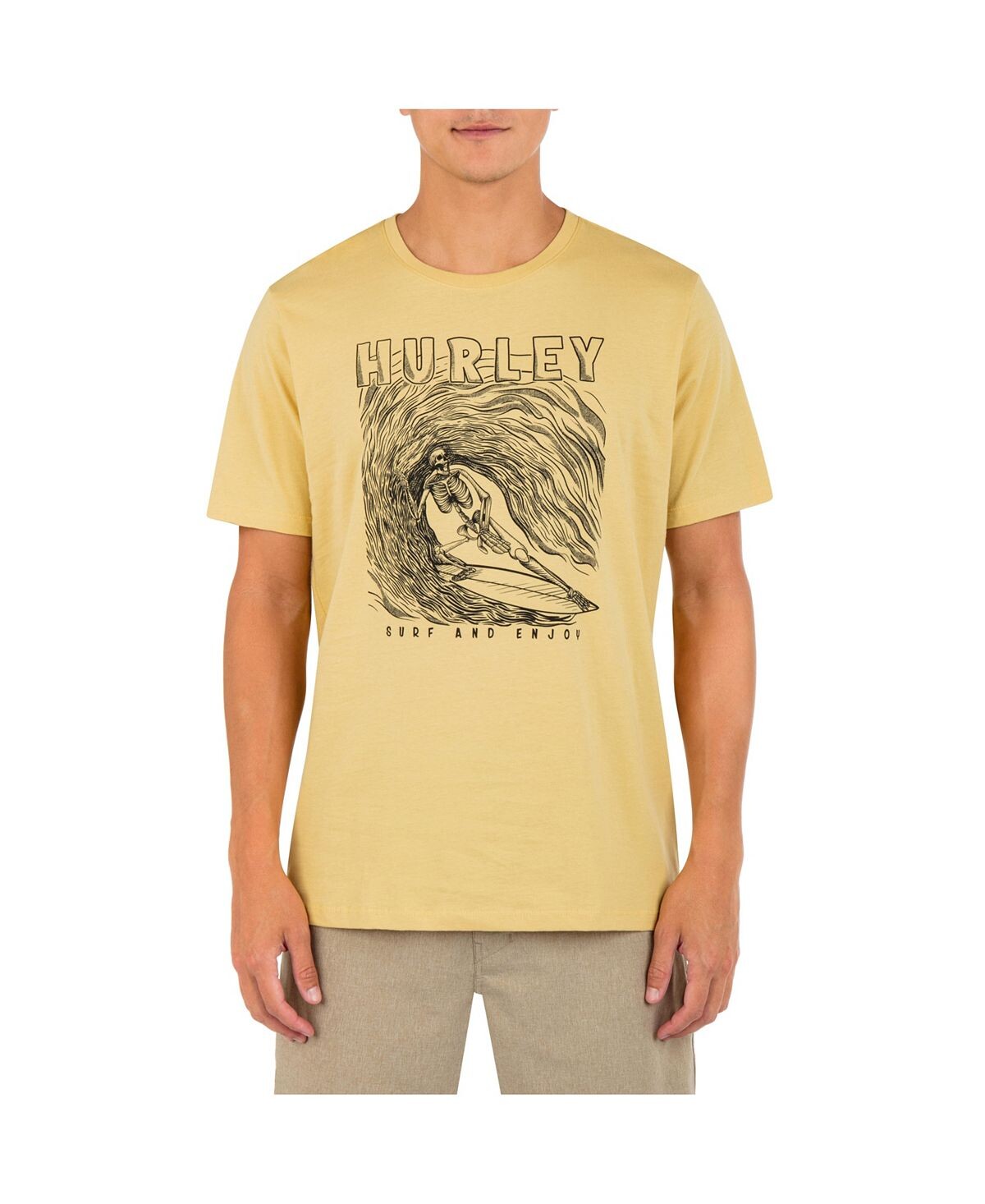 

Мужская футболка Surfing Skelly с коротким рукавом на каждый день Hurley