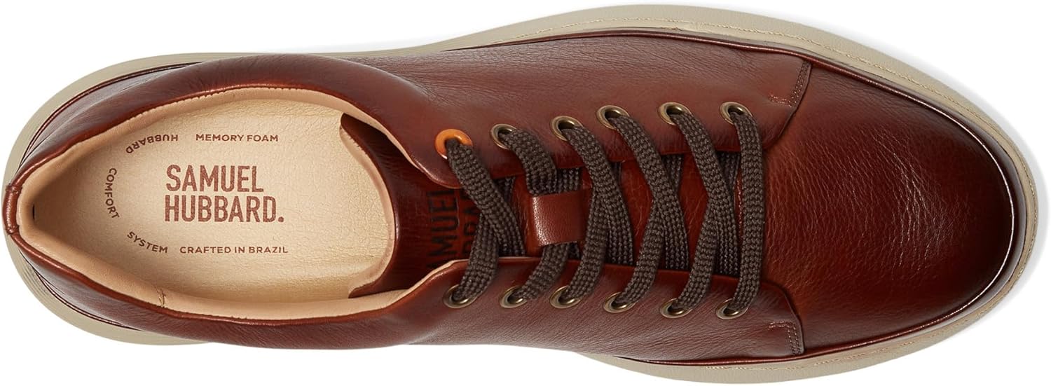 Мужские легкие кроссовки Samuel Hubbard на шнуровке, Cognac Leather — фото 2