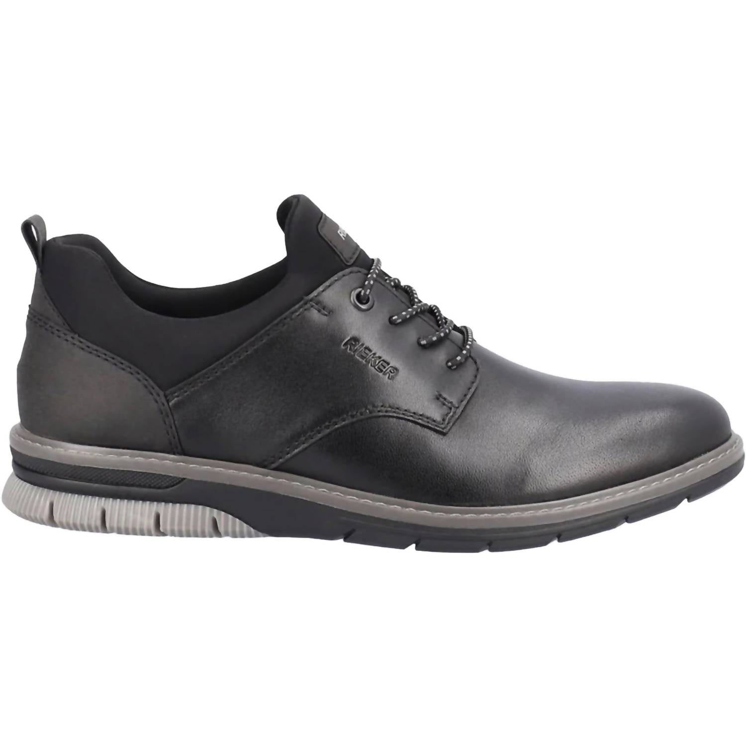

Мужские кожаные туфли Dustin Slip On в черном/черном/черном цвете RIEKER