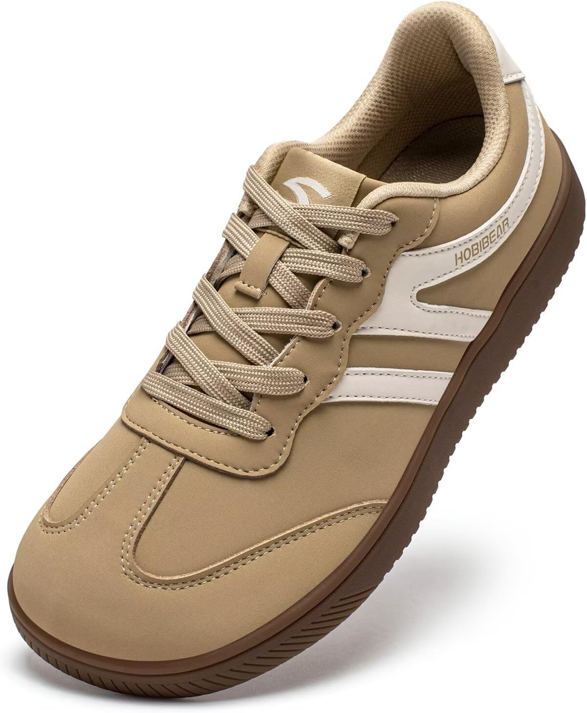 

HOBIBEAR Босоножки Широкие Повседневные На Шнуровке Ретро Кожаные Модные Кроссовки для Женщин и Мужчин, светло-коричневый