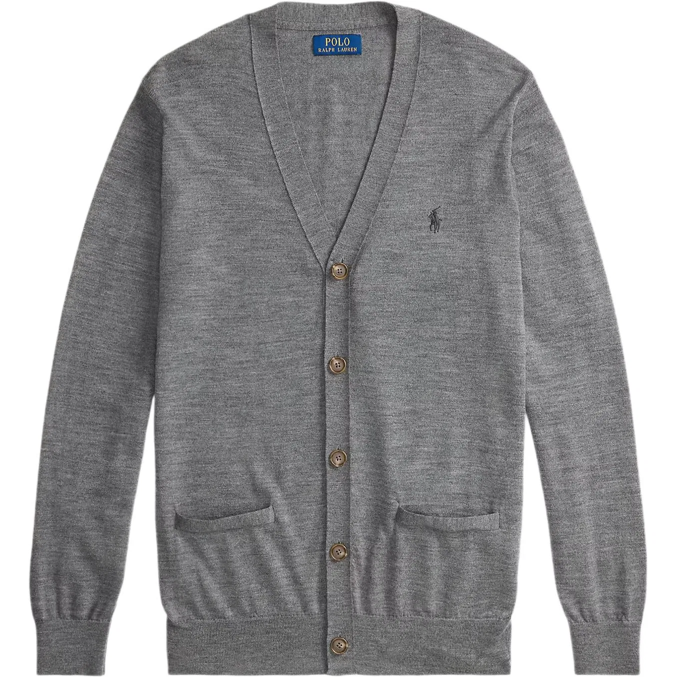 Джемпер с вышитым логотипом и v-образным вырезом Polo Ralph Lauren, Gray