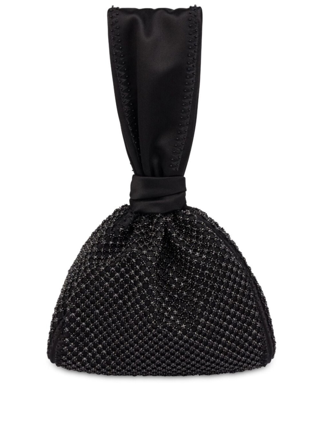 

Alberta Ferretti атласный клатч с кристаллами, черный