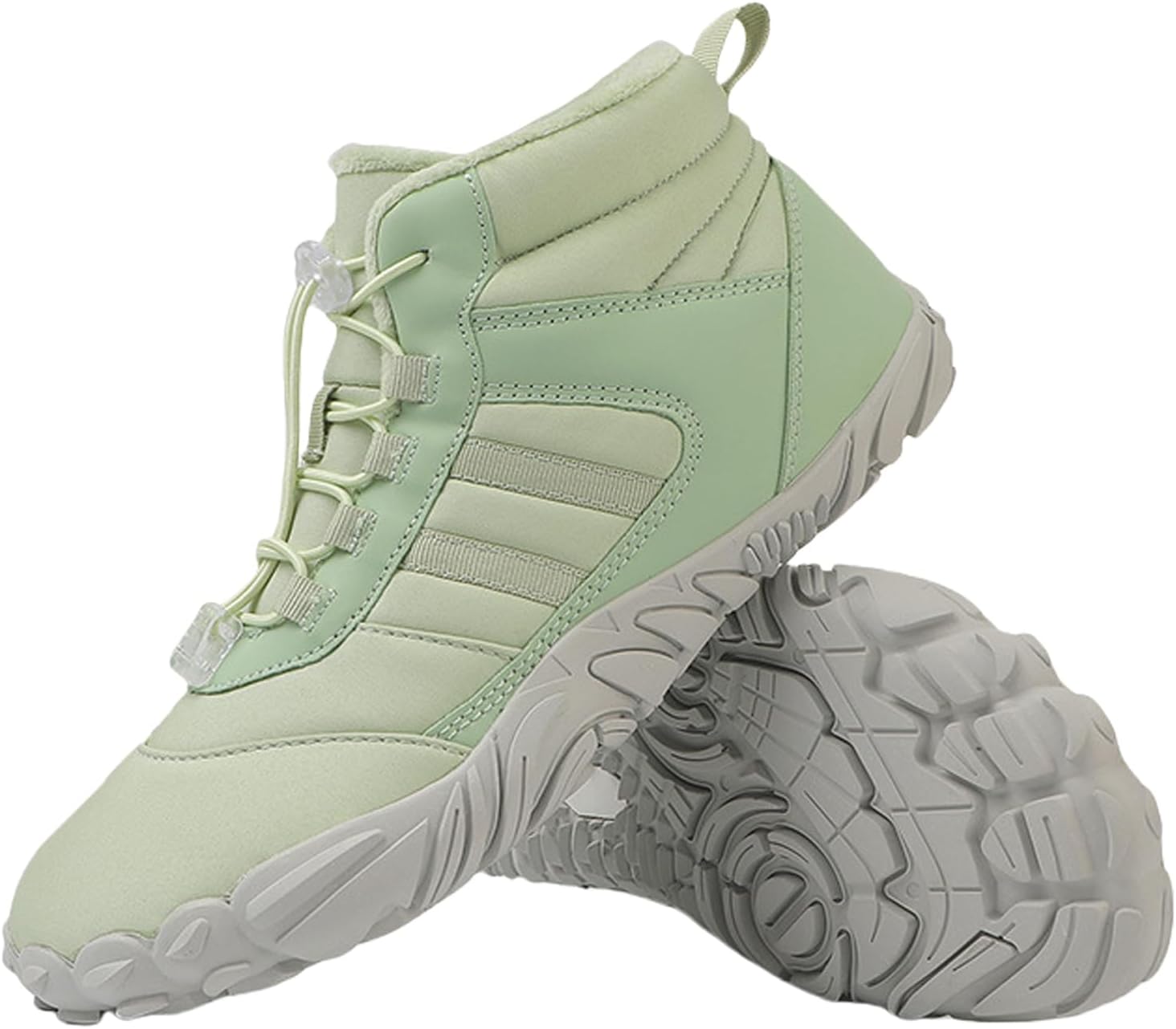

Мужские и женские минималистичные обувь Зимние сапоги, подошва с нулевым перепадом, теплые, удобные, противоскользящие походные ботинки Generic, светло-зеленый