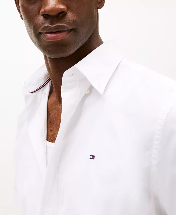 Мужская рубашка с коротким рукавом Flex Poplin Regular Fit Tommy Hilfiger, белый — фото 3