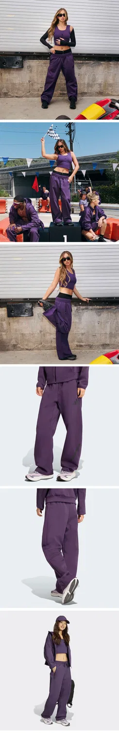 Женские брюки Adidas Z.N.E. Barrel, цвета аура-сливы — фото 4
