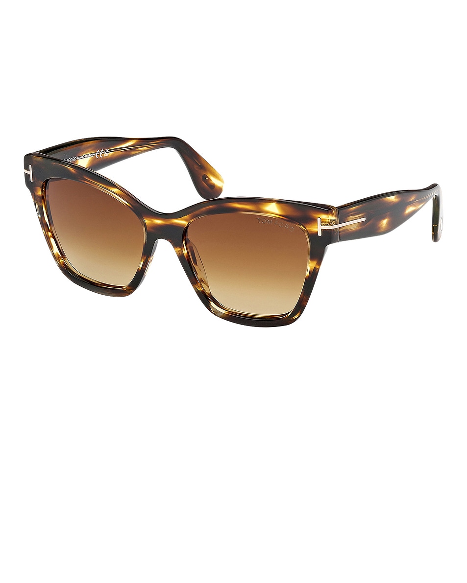Солнцезащитные очки Elvira Tom Ford, Shiny Brown Striped Honey & Gradient Brown — фото 2