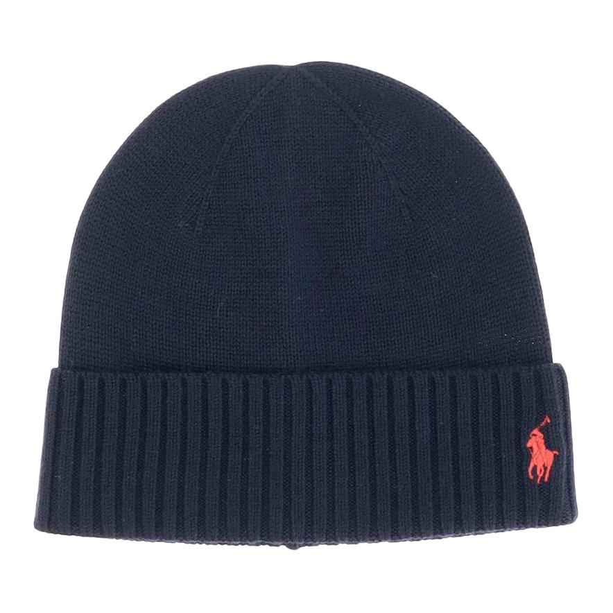 

Детская шапка с вышитым логотипом Polo Ralph Lauren, темный синий