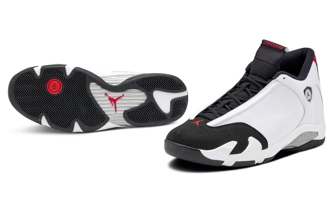 Кроссовки Air Jordan 14 Vintage Basketball Shoes Men Mid-top White/Black, белый/черный — фото 4