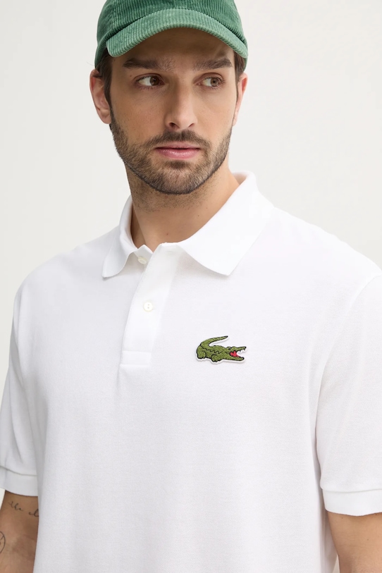 Хлопковое поло Lacoste, бежевый — фото 4