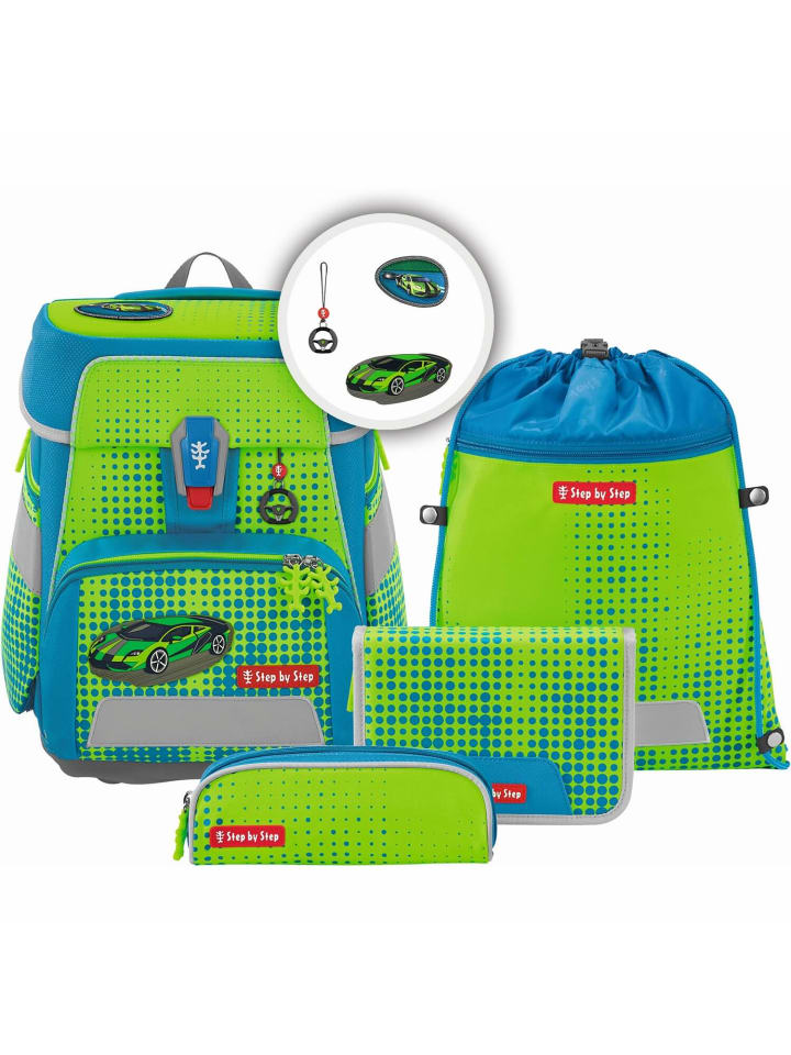 

Step by Step Набор школьных сумок SPACE NEON и гоночного автомобиля Chuck, 5 предметов, зеленый