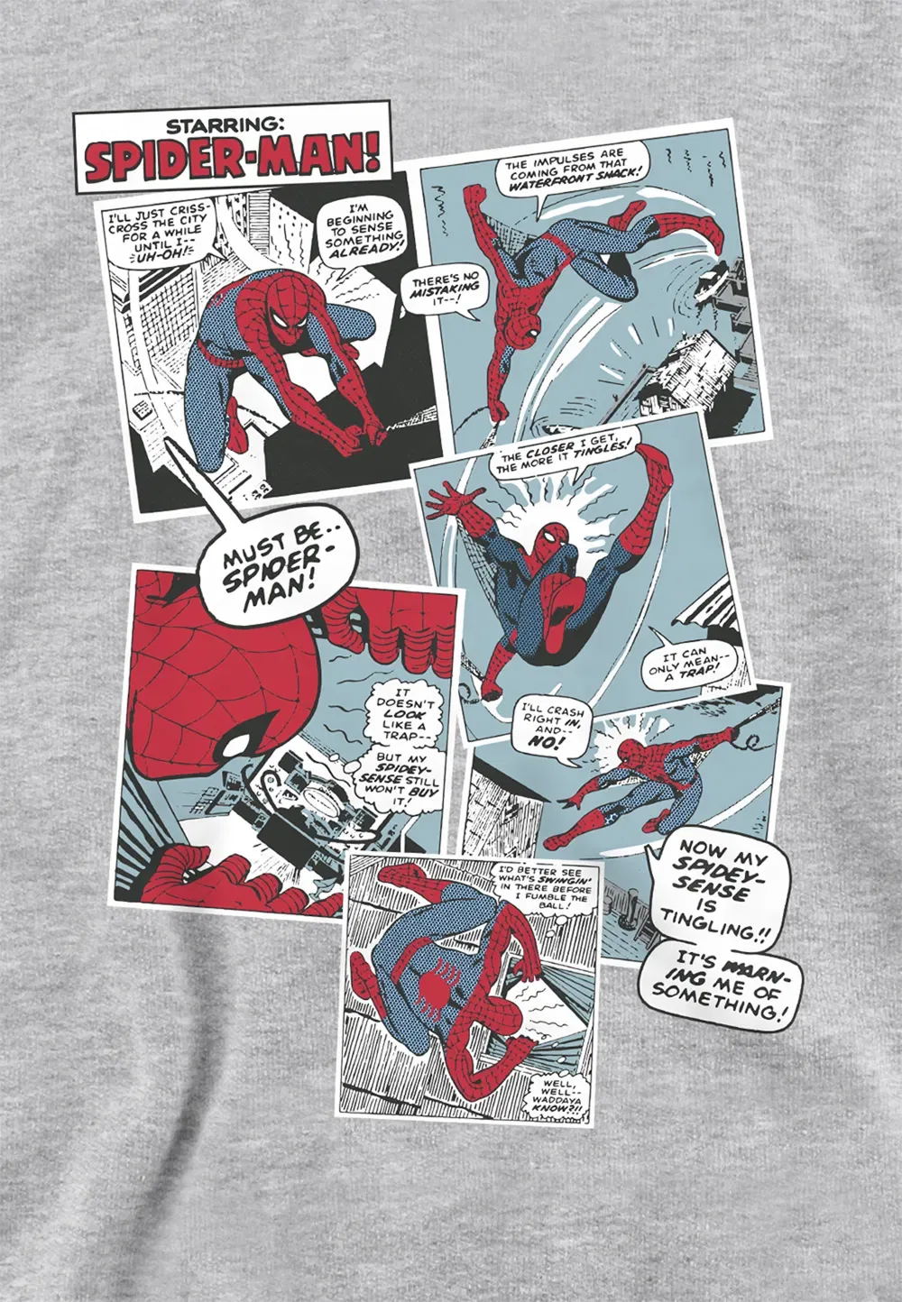 Детская худи Marvel Spiderman Panel Collage, хлопок/полиэстер, серый — фото 2