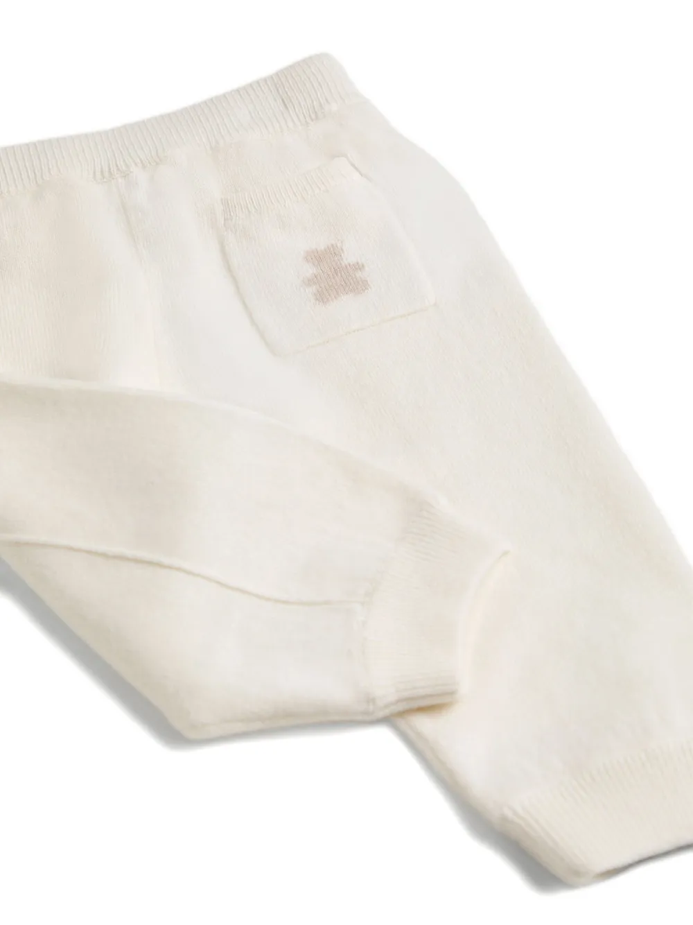 Кашемировые брюки с вышивкой Brunello Cucinelli Kids, белый — фото 3