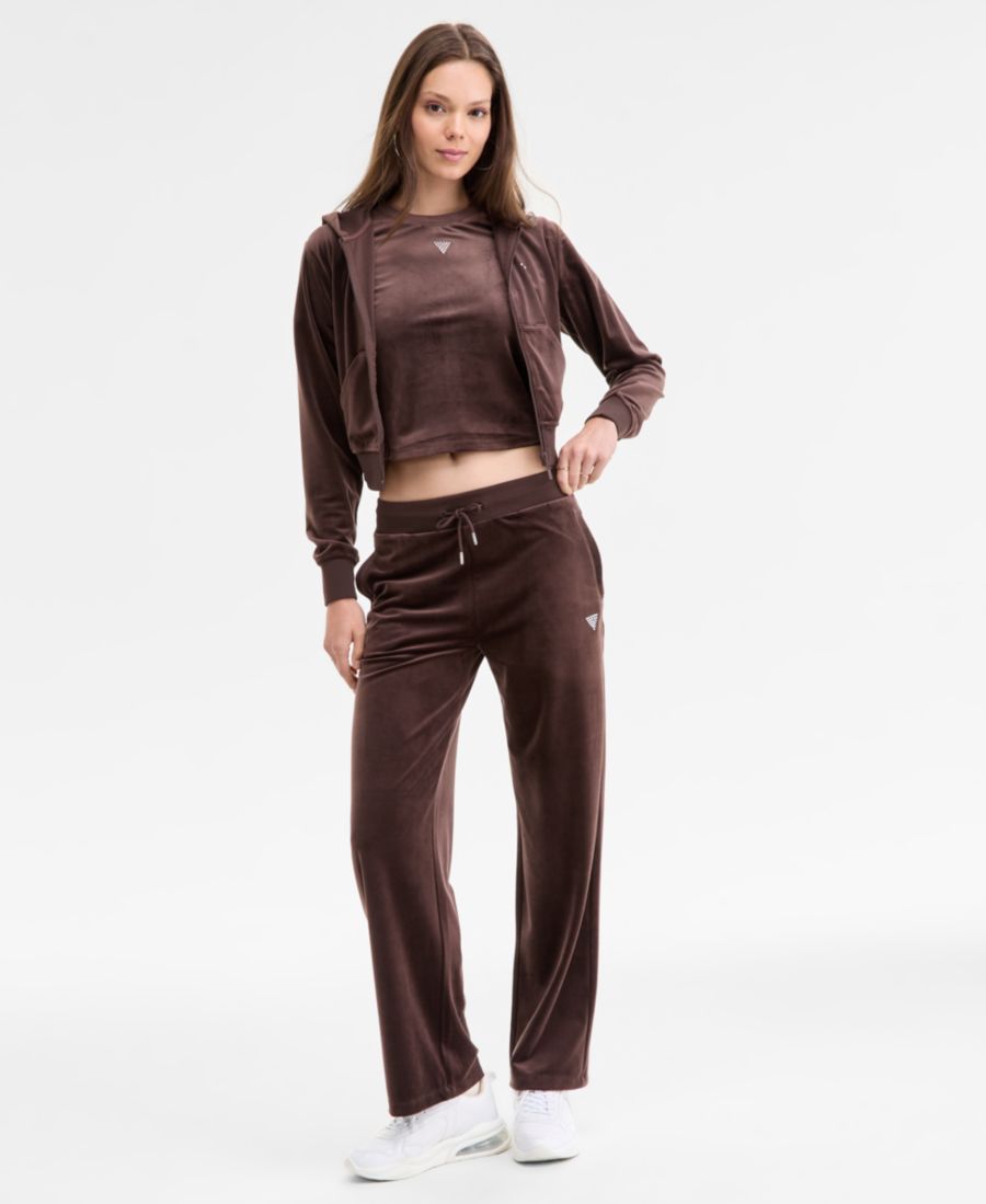 

Женские велюровые брюки прямого кроя от кутюр GUESS, Regal Brown
