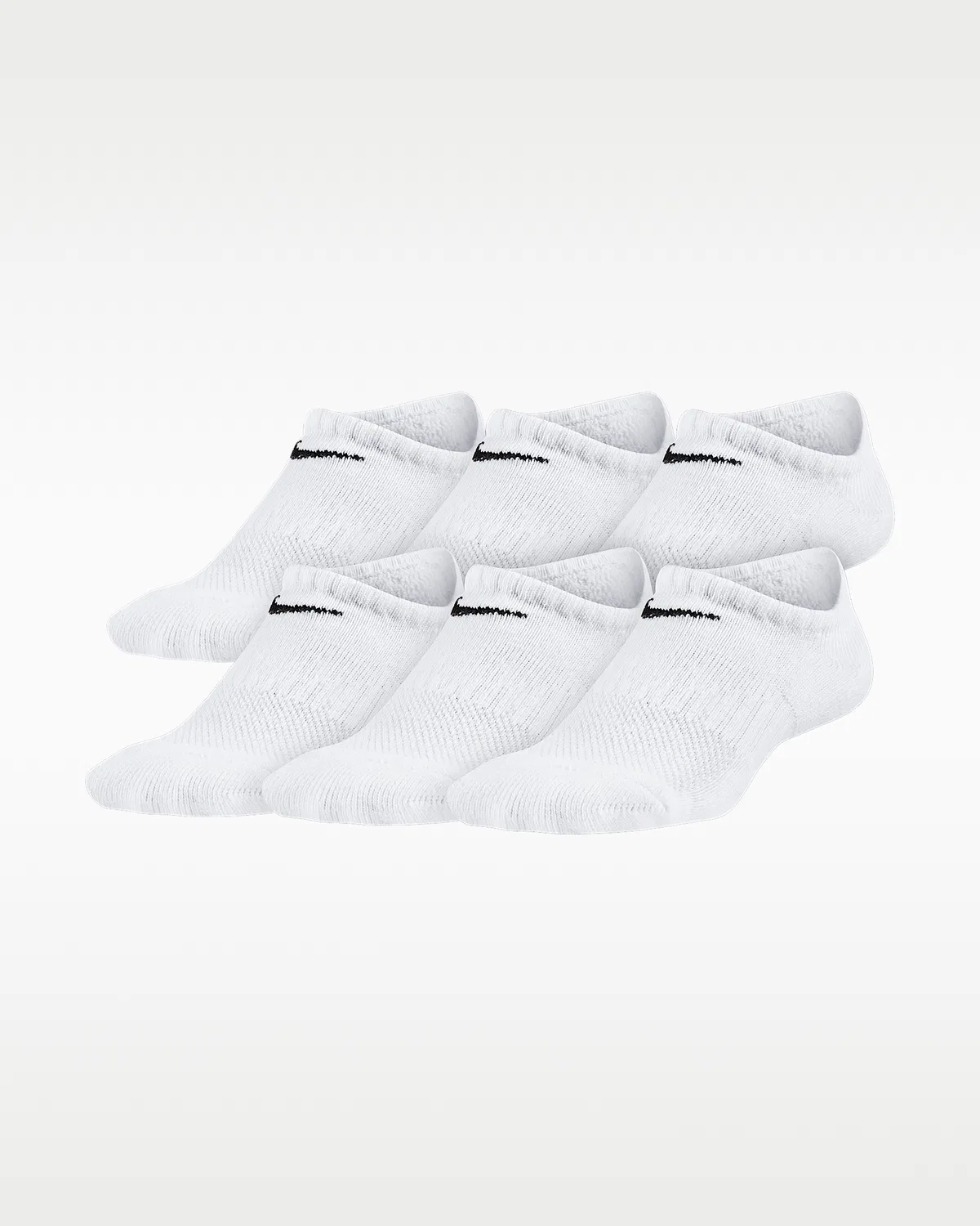 Детские носки Nike Everyday с мягкой подошвой, невидимки (6 пар), White/Black