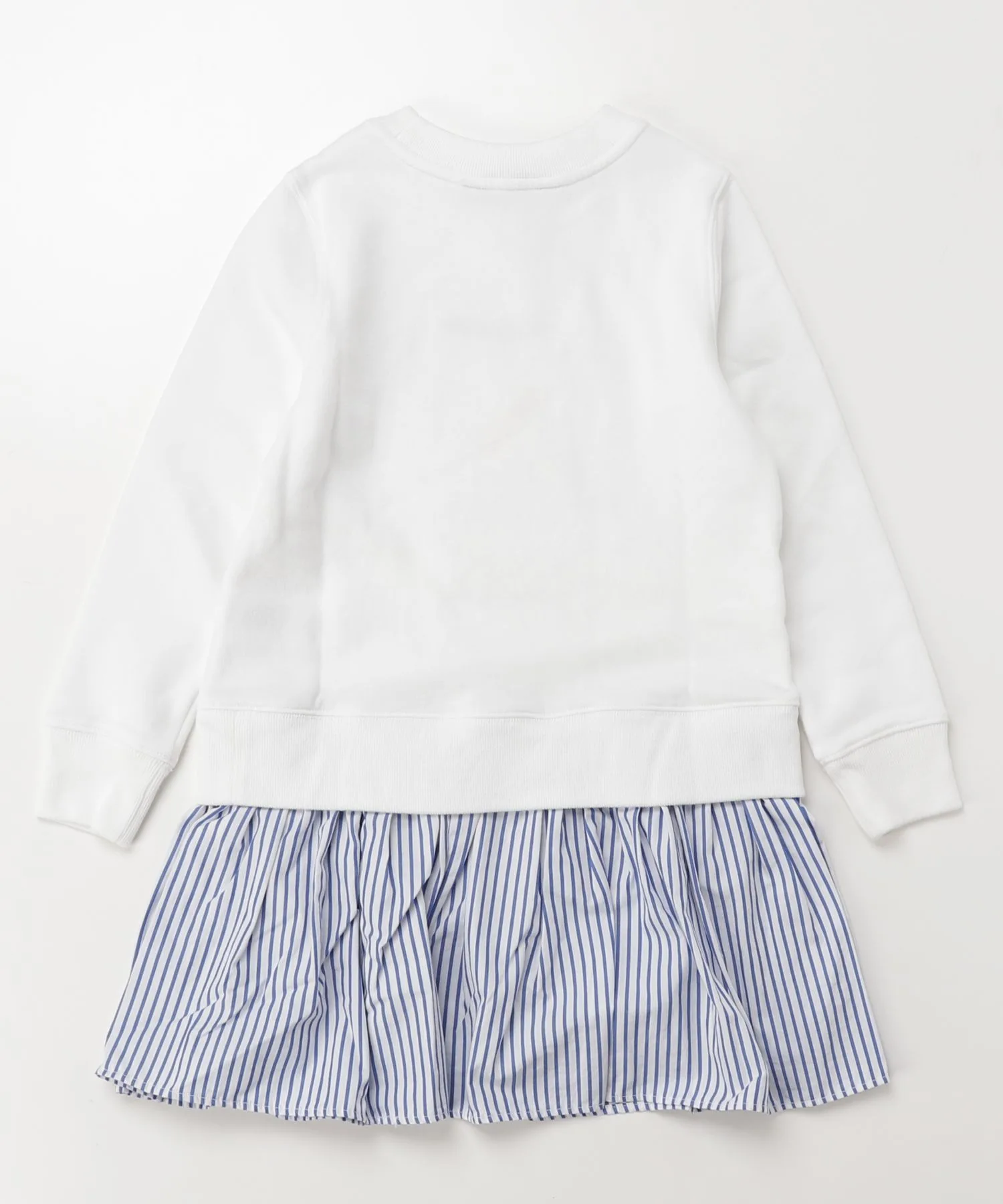 Детское платье-флис с принтом Polo Bear и полосатым подолом POLO RALPH LAUREN CHILDRENSWEAR белое — фото 4