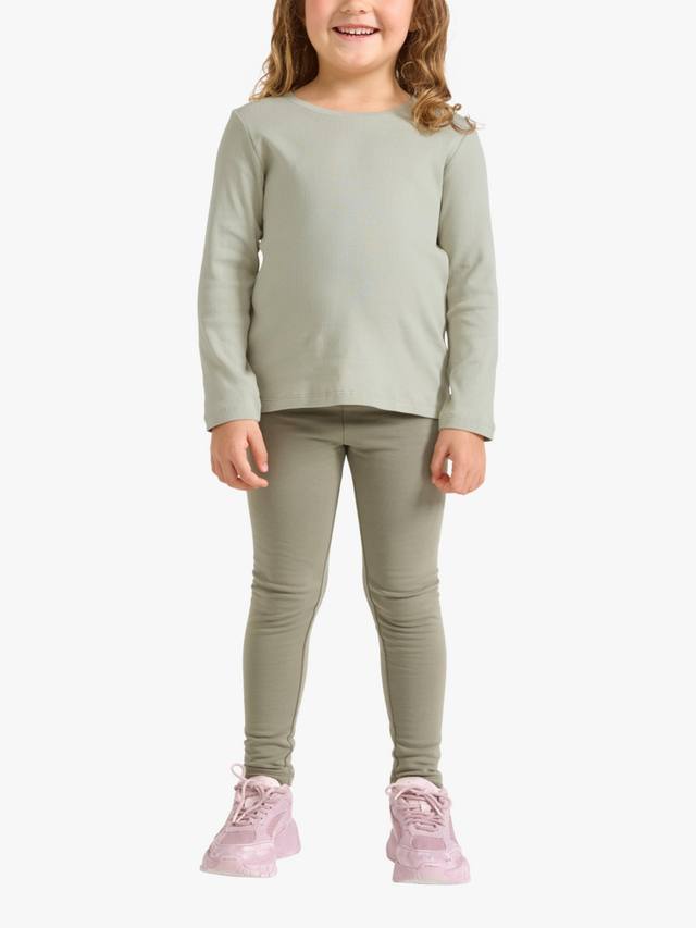 Детская футболка с длинным рукавом Lindex, цвет Light Dusty Green — фото 3