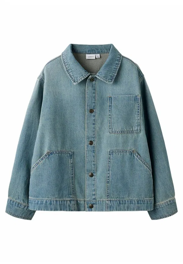 Джинсы hemd, блузка на пуговицах Name It, Vintage Medium Blue Denim — фото 3